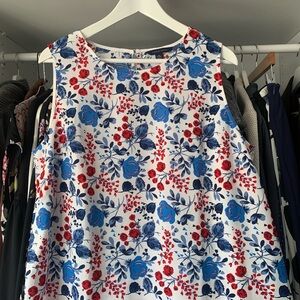 TOMMY HILFIGER  Floral Sleeveless Top in Blue and Red